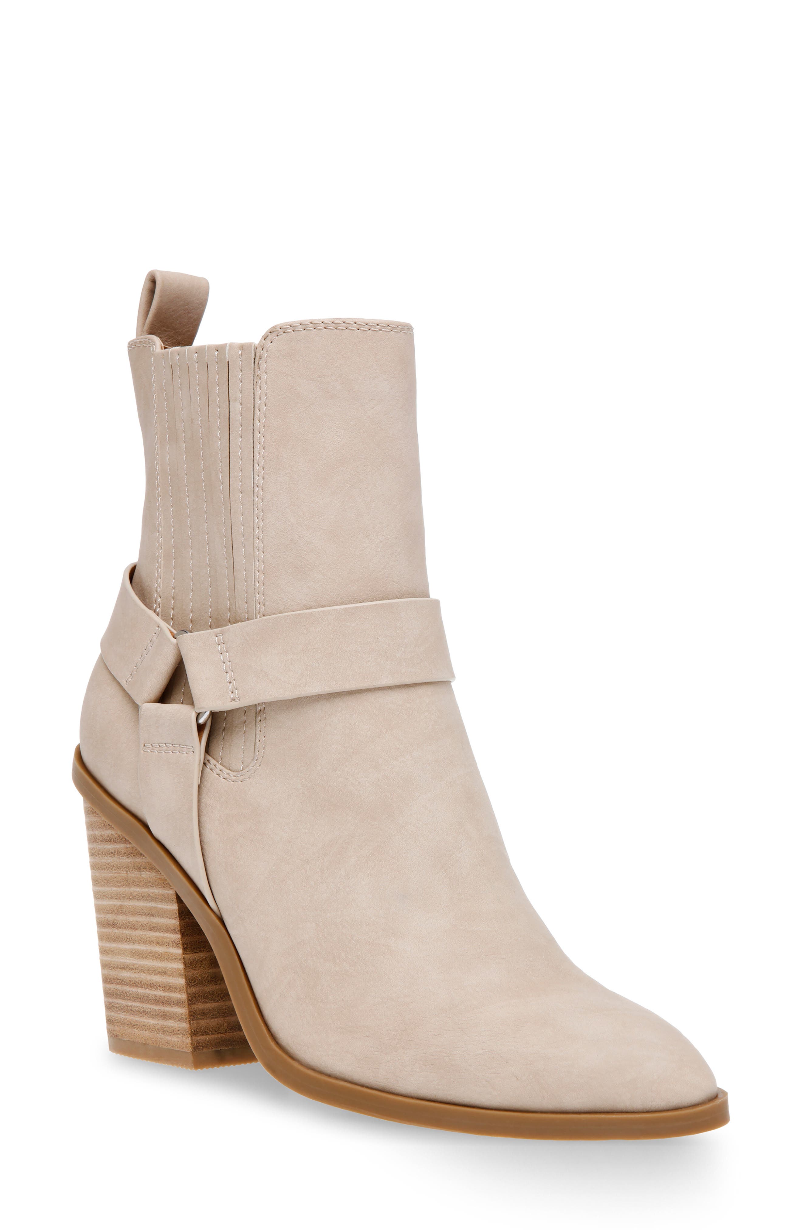 leather beige booties