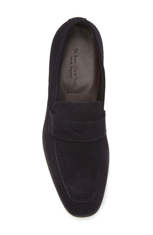 To Boot New York Chambers Apron Toe Suede Loafer In Velour Blue