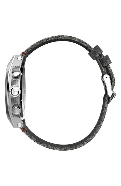 Timex ® Legacy Tonneau Chronograph Leather Strap Watch, 42mm In Black