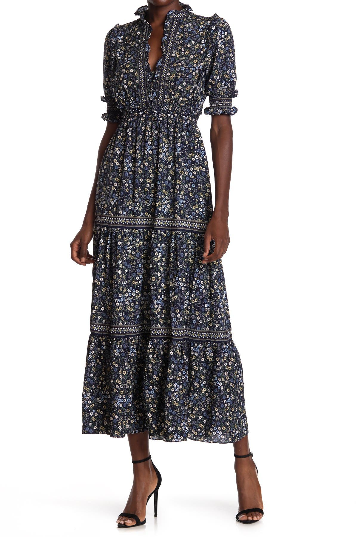 Max Studio Elbow Length Sleeve Print Tiered Maxi Dress Nordstrom Rack   783214d6 8f2f 476c 8254 64261cf84716 