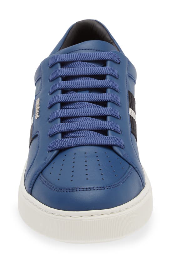 Shop Bally Moony Lizard Embossed Leather Sneaker In Blue Neon 23