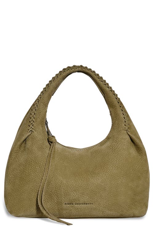 Aura Leather Top Handle Bag in Soft Olive Nubuck
