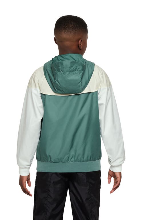 Shop Nike Windrunner Water Resistant Hooded Jacket In Bicoastal/sea Glass/white