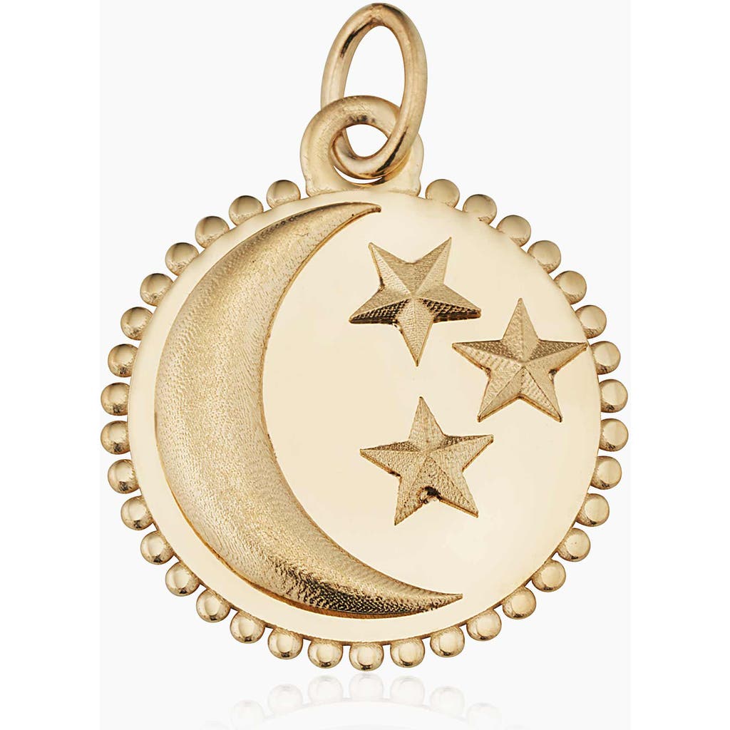 Oradina 14k Yellow Gold Goodnight Moon Medallion Pendant Charm In Yellow Gold