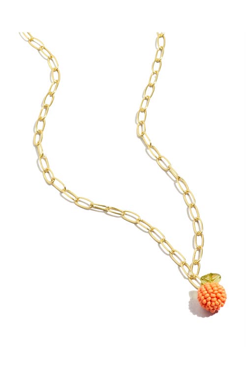 Shop Madewell Orange Beaded Pendant Necklace In Rich Marigold