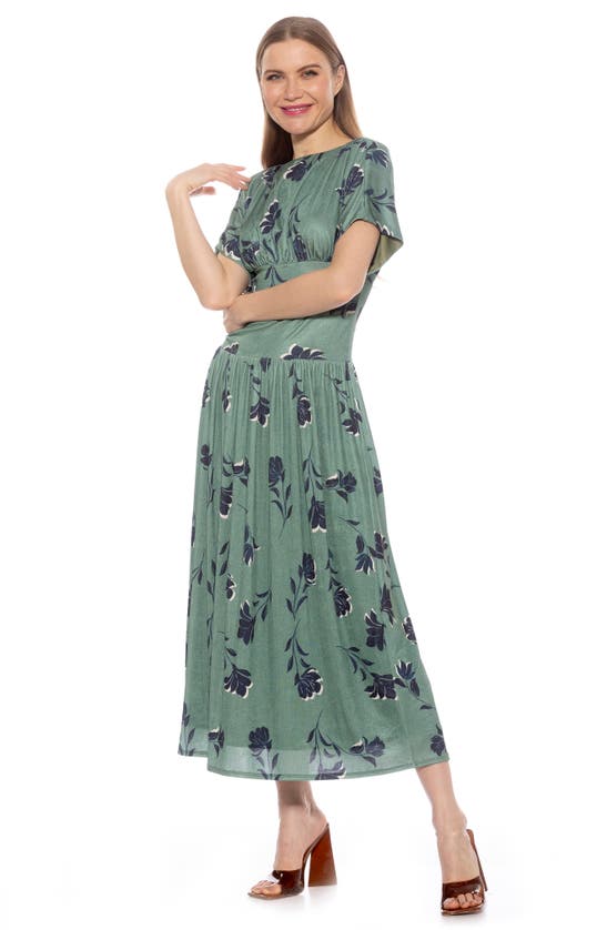 Shop Alexia Admor Luna Dolman Sleeve Maxi Dress In Sage Floral