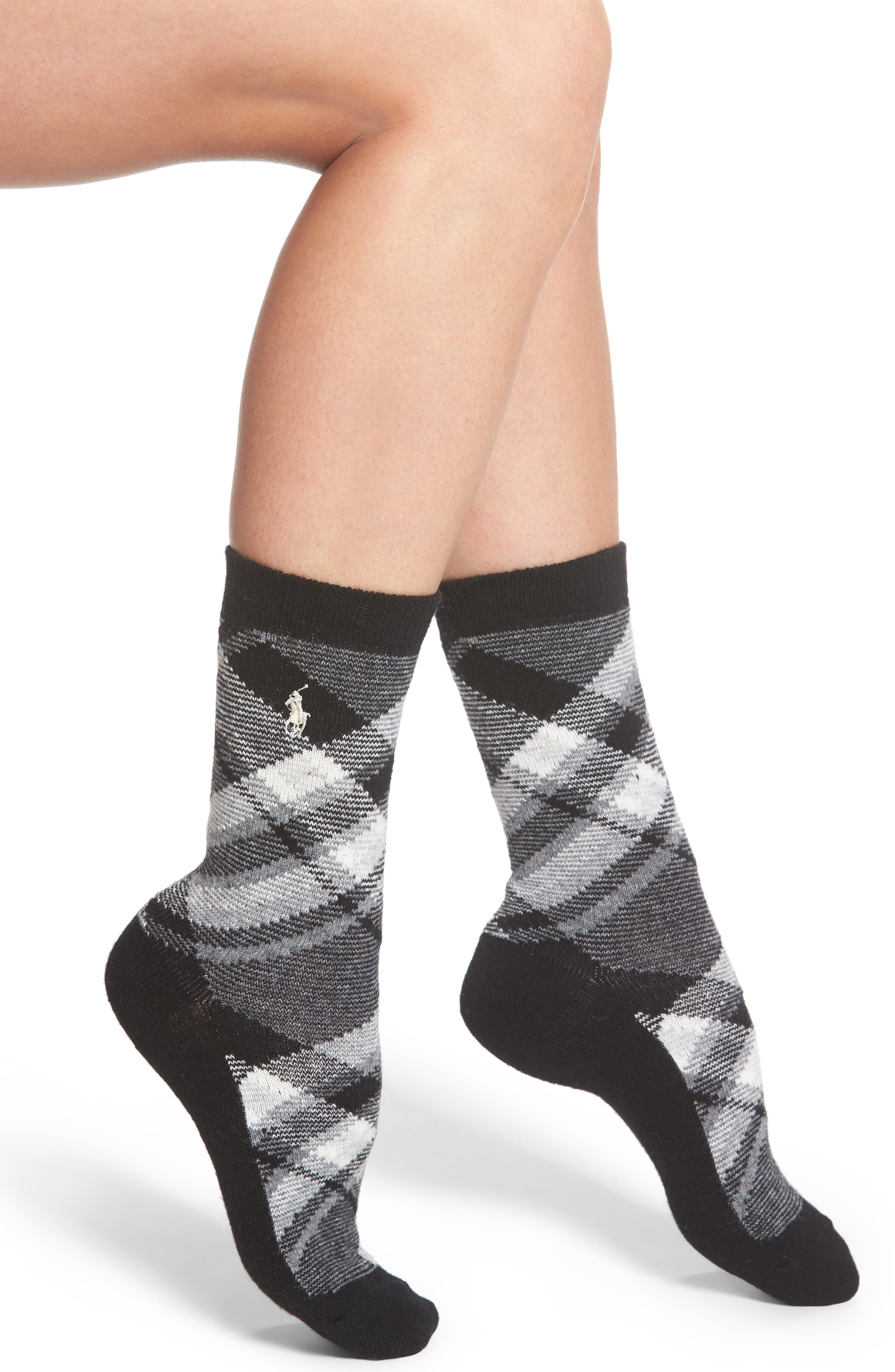 plaid boot socks