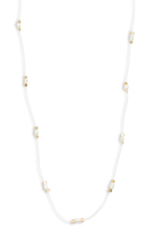 Desnuda Pearl Station Necklace in Glare