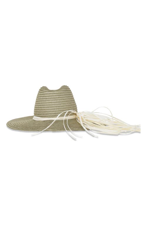 Shop Gigi Burris Millinery Norma Raffia Tassel Hemp Sun Hat In Sage