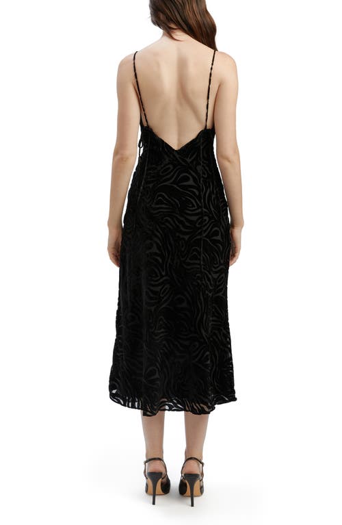 Bardot Paradiso Burnout Velvet Dress In Black