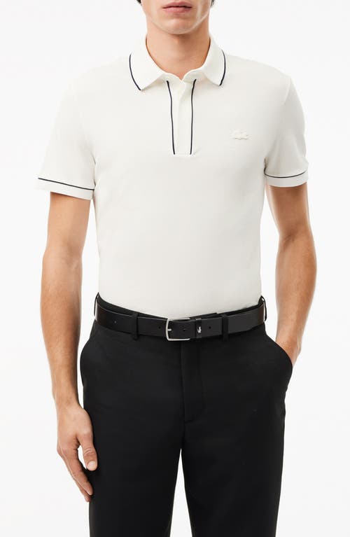 Shop Lacoste Regular Fit Tipped Piqué Polo In Flour