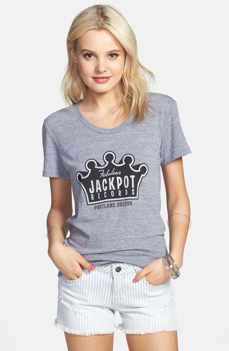 HORSES CUT SHOP 'Jackpot Records' Cotton Tee, Main, color, GREY