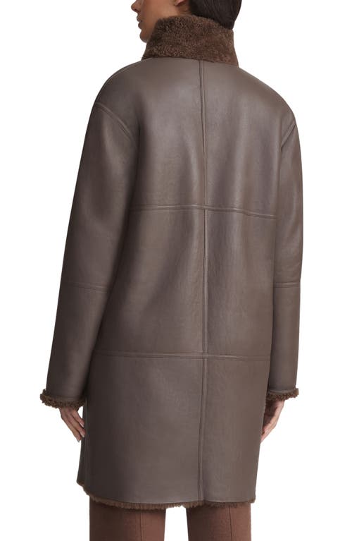 Lafayette 148 New York Reversible Genuine Shearling Coat In Wood
