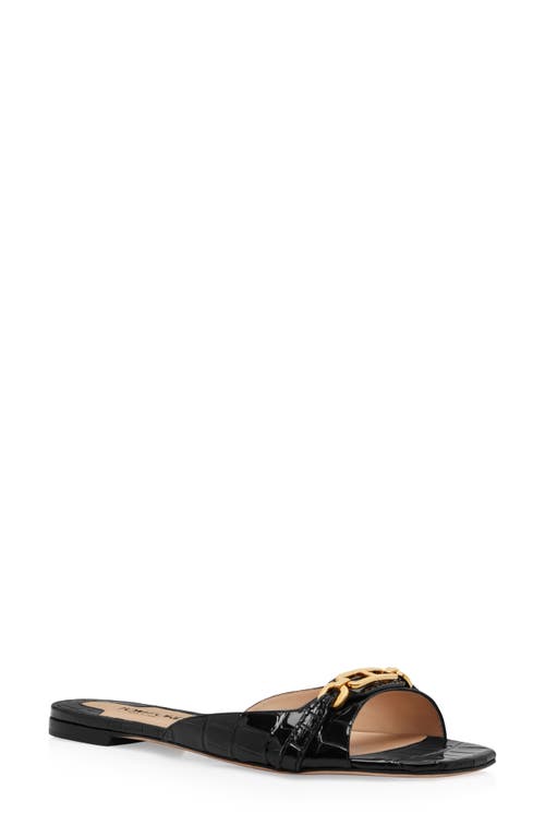 TOM FORD Chain Detail Croc Embossed Slide Sandal at Nordstrom,