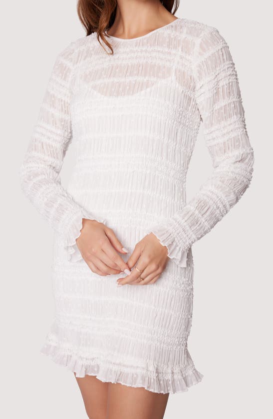 Shop Lost + Wander Calla Lily Long Sleeve Minidress In Off White