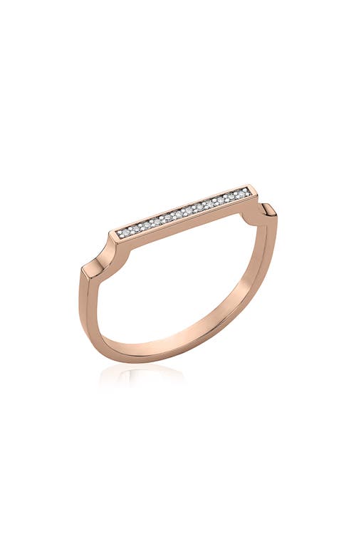 Monica Vinader Signature Thin Diamond Ring in Rose Gold/Diamond at Nordstrom, Size 8
