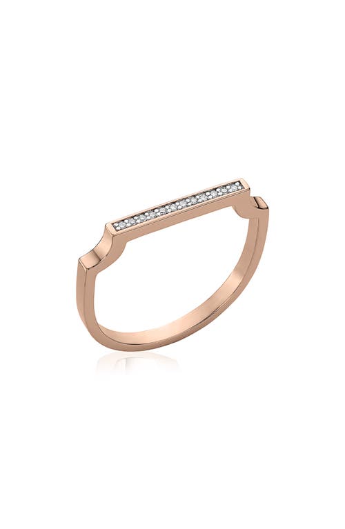 Monica Vinader Signature Thin Diamond Ring In Rose Gold/diamond