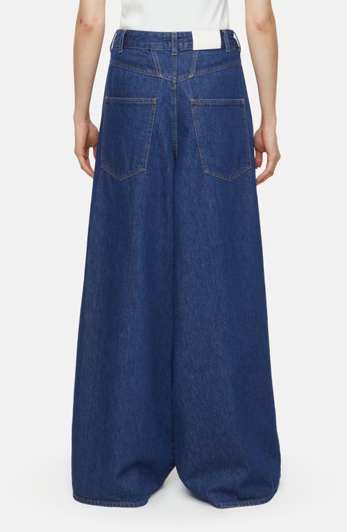 Shop Closed Margo High Waist Baggy Flare Jeans In Dark Blue