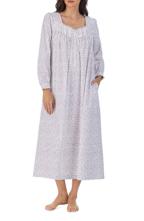 Eileen West Ballet Floral Long Sleeve Cotton Nightgown Rosebud Print at Nordstrom,