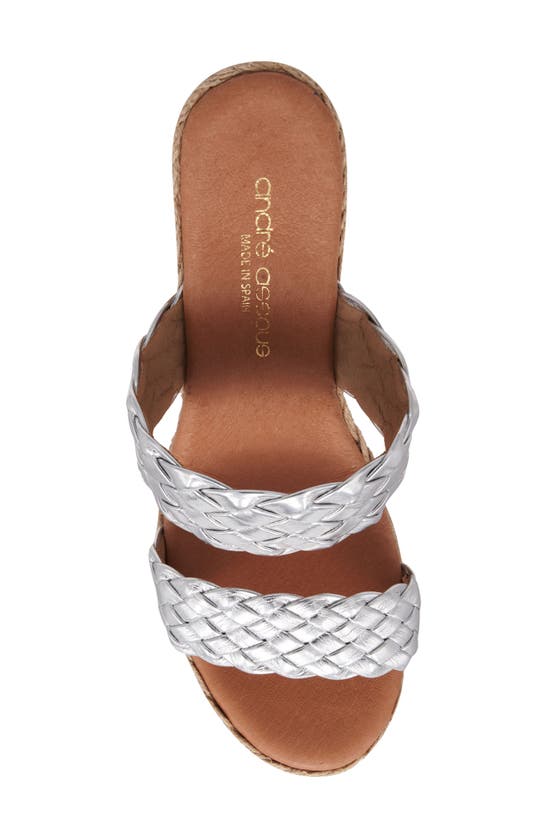 Shop Andre Assous André Assous Aria Wedge Sandal In Silver