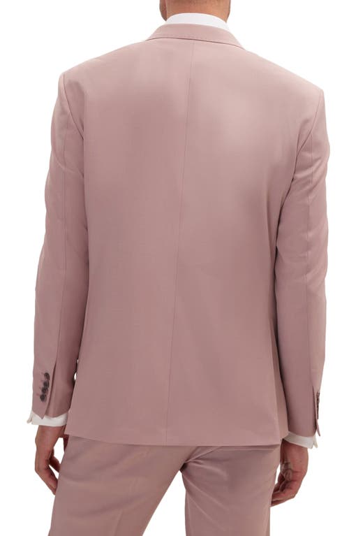 Ron Tomson Super 120s Wool Double Breasted Tuxedo Jacket In Blush