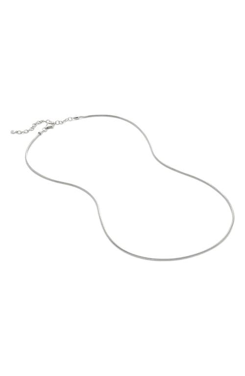 Thin Snake Chain Necklace in Sterling Silver