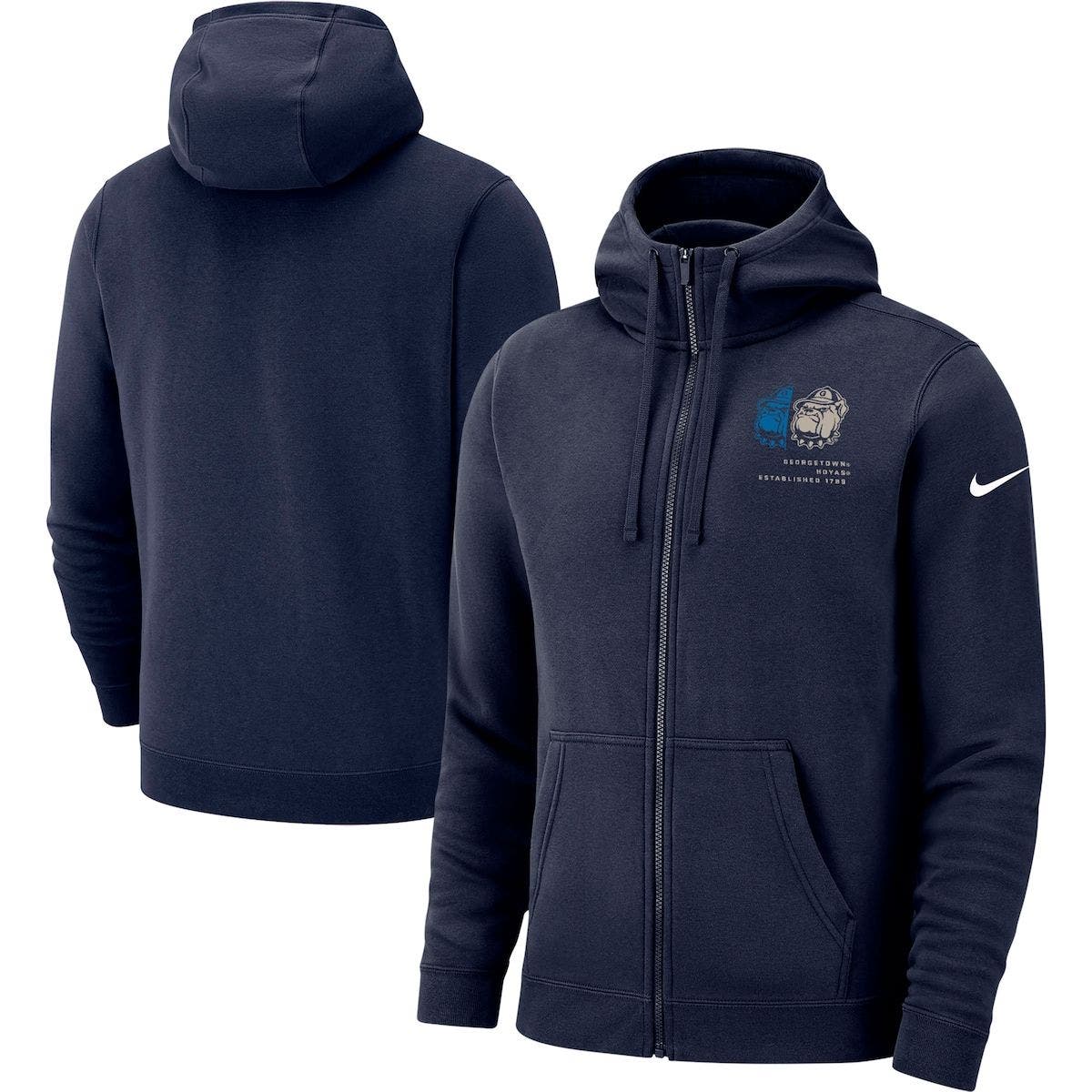 Nike Men's Nike Navy Hoyas Club FullZip Hoodie Nordstrom