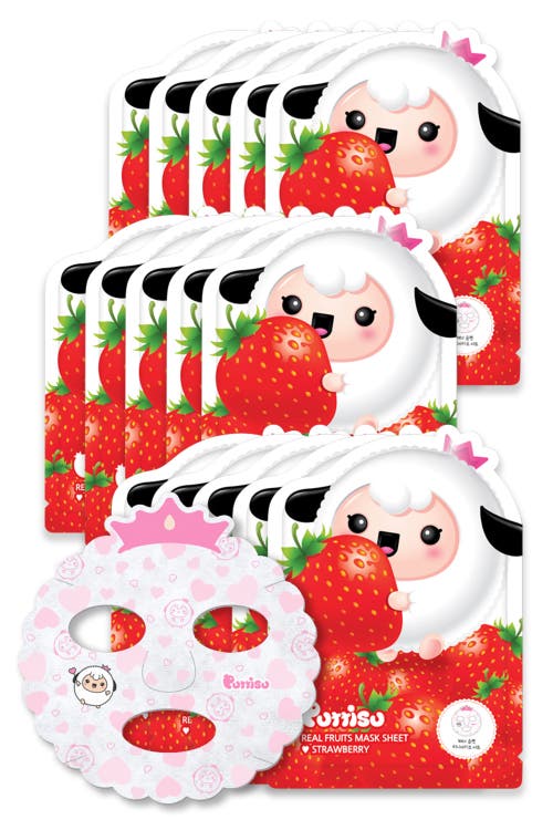 Shop Puttisu Real Fruit Facial Mask Sheet For Kids In Strawberry