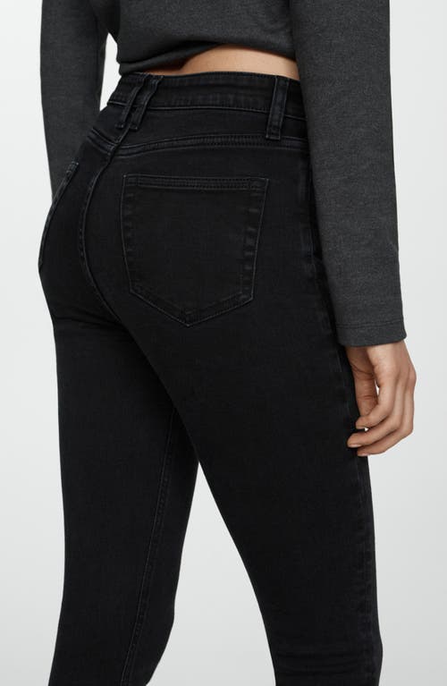 Shop Mango Newisa Skinny Jeans In Black Denim