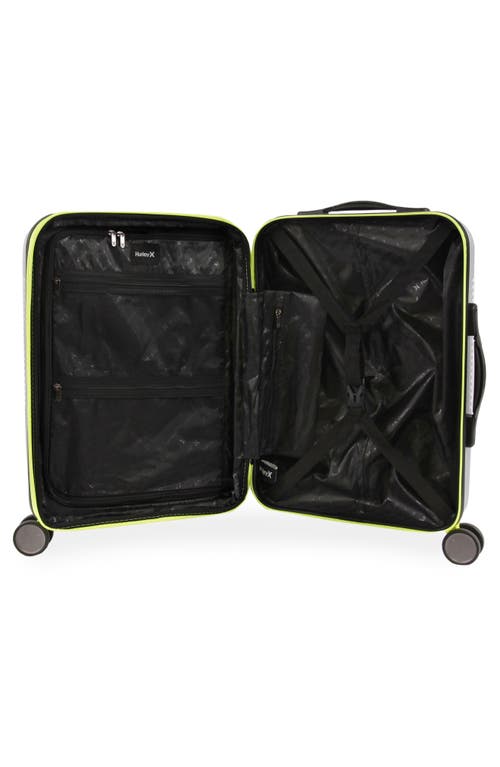 Shop Hurley Looper 21" Hardshell Spinner Suitcase In Light Grey/neon