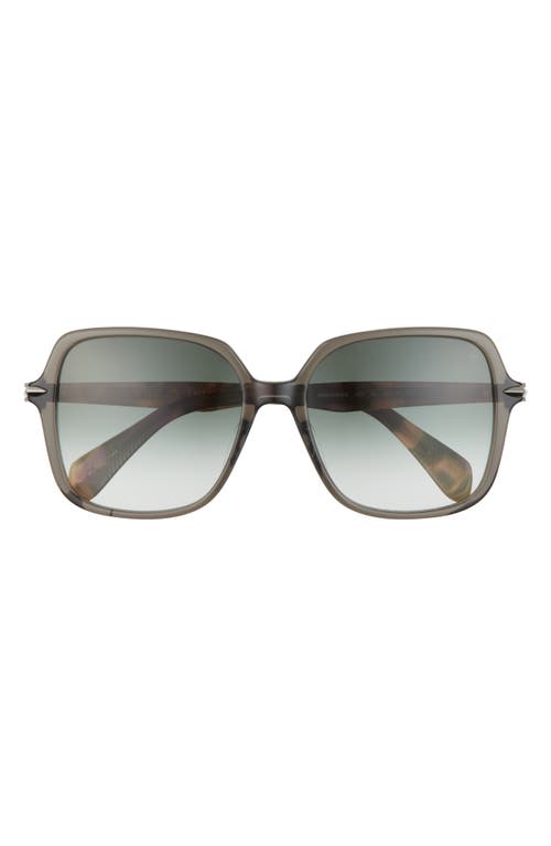 Rag & Bone 55mm Gradient Square Sunglasses In Grndkltsp/green Shaded