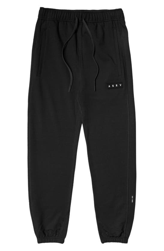 Shop Asrv Microterry Joggers In Black