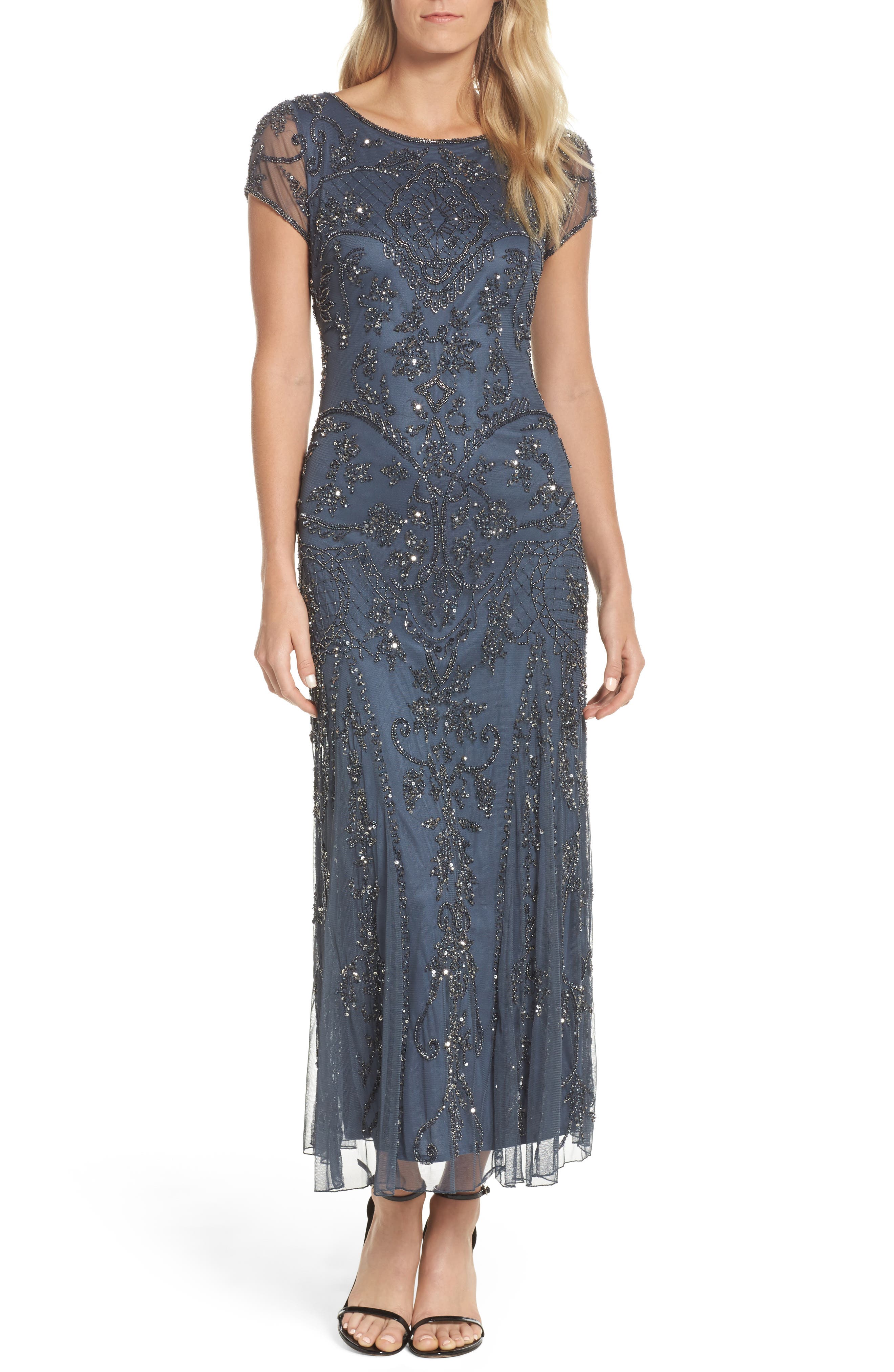 nordstrom embellished mesh gown