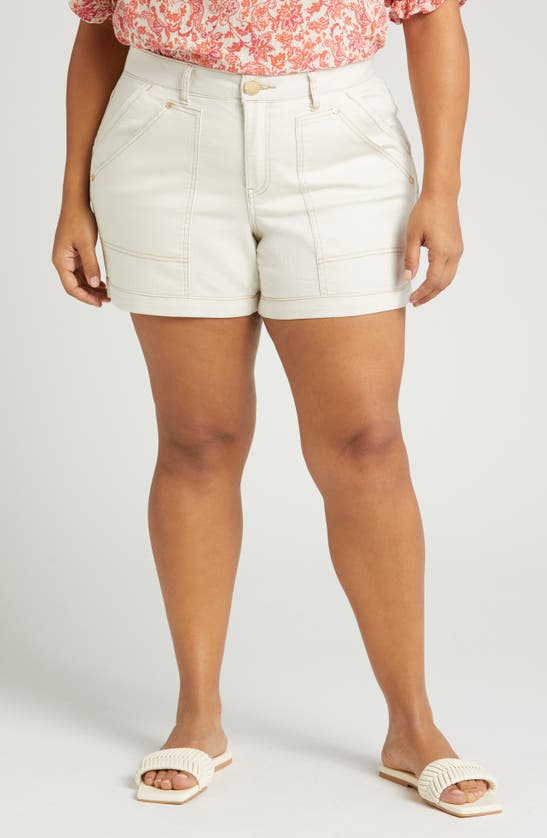 Shop Wit & Wisdom 'ab'solution High Waist Utility Shorts In Blanched Almond