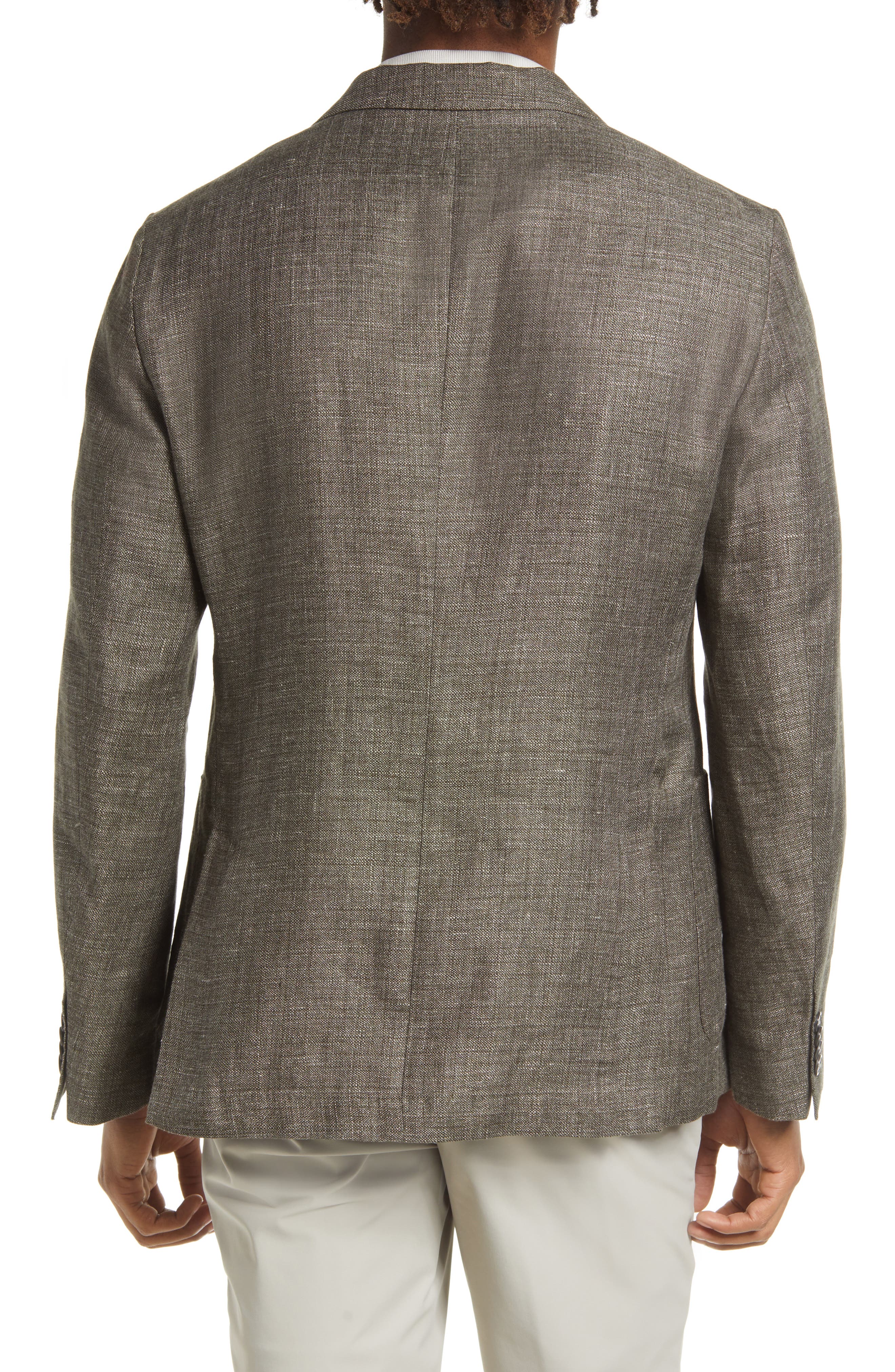 Boss Hanry Slim Fit Solid Linen \u0026 Virgin Wool Sport Coat in Open Green
