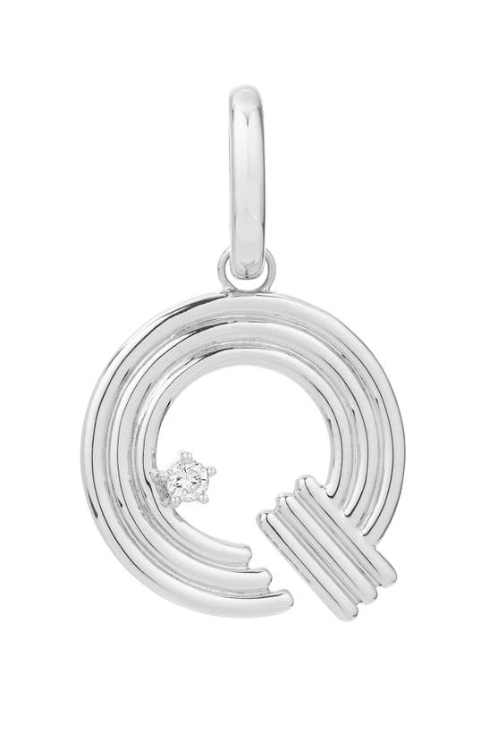 Shop Adina Reyter Groovy Letter Charm Pendant In Silver - Q