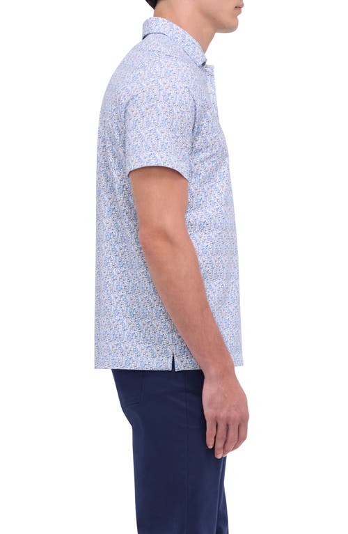 Shop Bugatchi Victor Ooohcotton® Barware Print Polo<br /> In Air Blue