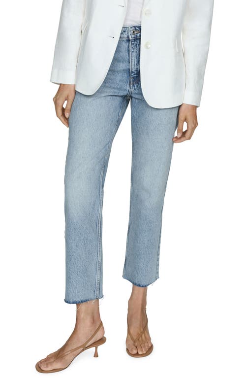 Mango Women's Straight-fit Cropped Jeans In Medium Blue
