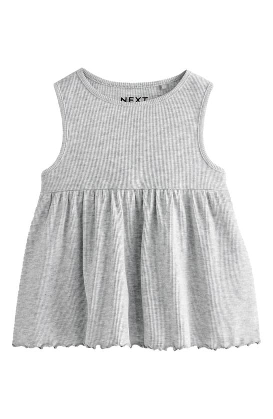 Shop Next Kids' 4-pack Assorted Rib Cotton Tops In Grey