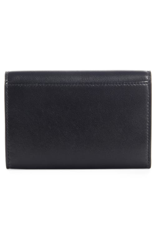 Shop Saint Laurent Small Lambskin Leather Envelope Wallet In Nero/trigalva