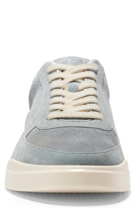 Cole Haan Grand Crosscourt Modern Perforated Sneaker In Monument Gray Suede