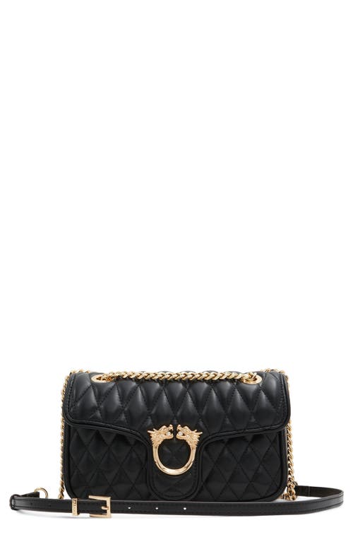 Lounya Quilted Faux Leather Convertible Crossbody Bag in Black