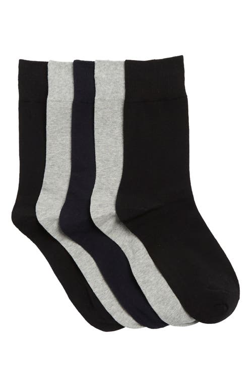Shop Slate & Stone 5-pack Assorted Crew Socks In Black/grey Assorted