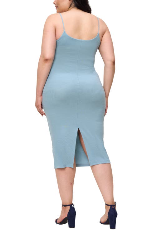 The Standard Stitch The Spaghetti Strap Midi Dress In Sky Blue