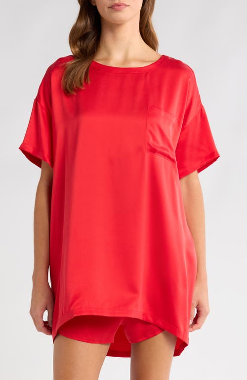 Lunya Oversize Silk Sleepshirt In Carmine Red