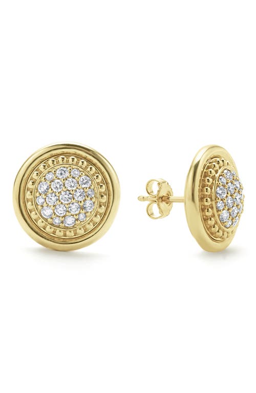 LAGOS Meridan Pavé Diamond Stud Earrings in Gold at Nordstrom