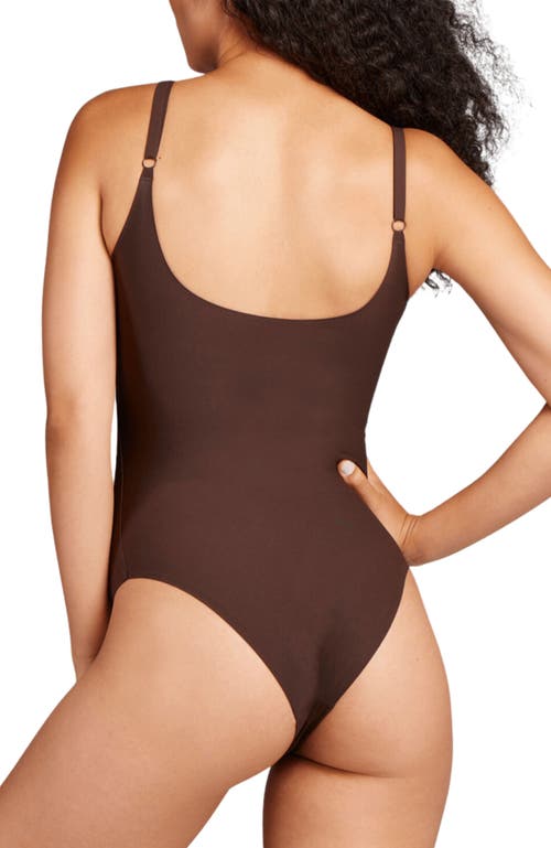 Shop Siella No Show Body Suit In Coffee Bean