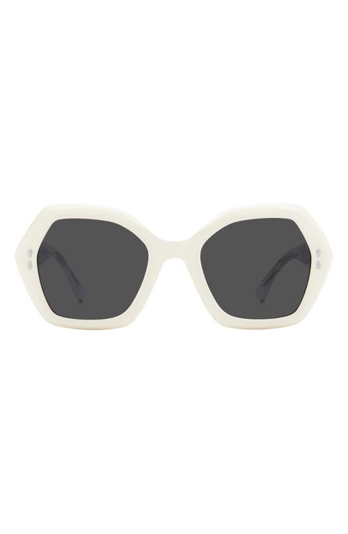 Shop Isabel Marant 53mm Geometric Sunglasses In Ivory