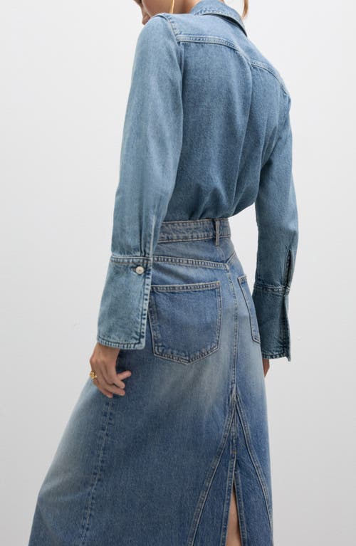 Shop Mango Venetia Denim Western Jacket In Medium Blue