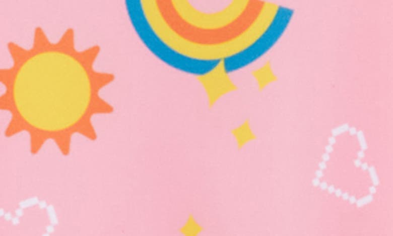 Shop Dot Australia Rainbow Long Sleeve Two-piece Swimsuit In Pink